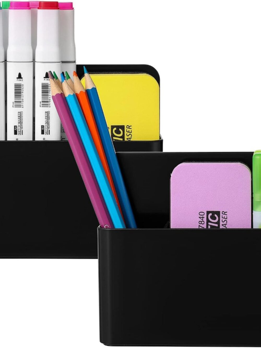 Mabrasse 2p Magnetic Dry Erase Marker Holder,Pen and Eraser Holder for Whiteboar